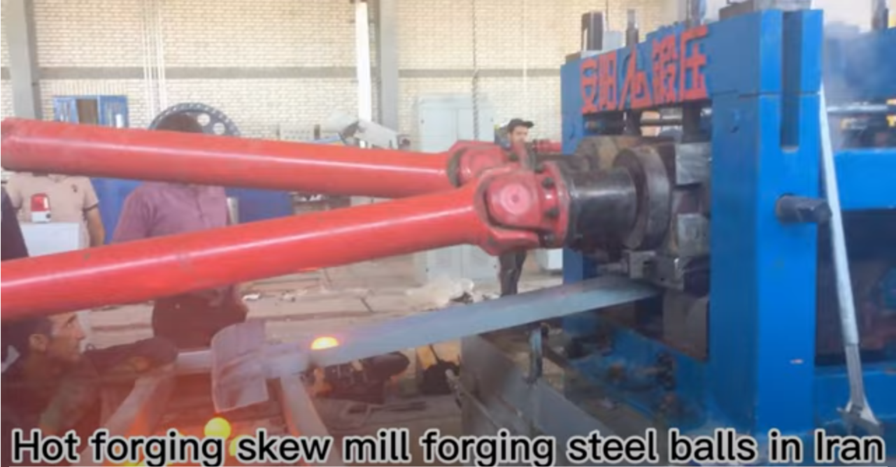 Hot forging skew mill produces wear resistant steel balls in Iran