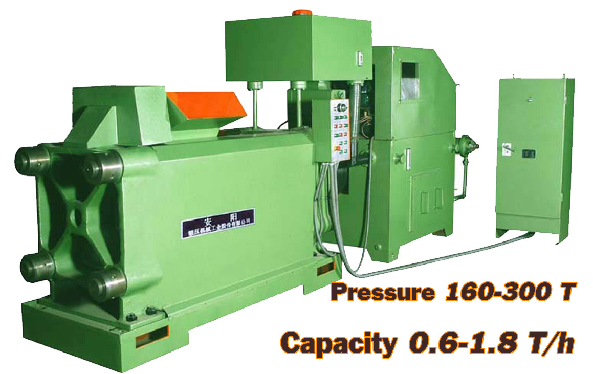 Metal chips briquetting press  capable of making high-density blocks