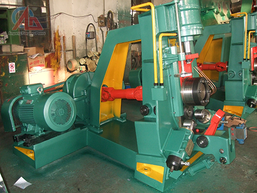 Vertical rolling ring machines are used in the manufacture of flanges in various countries